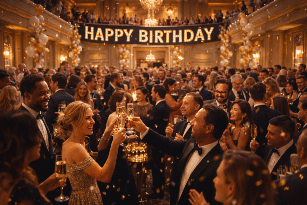 Glamorous birthday celebration in upscale venue